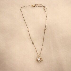 7" rhinestone studded star pendant on chain link necklace vintage style necklace